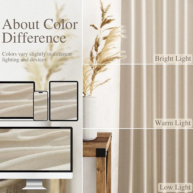 Birch Beige Curtains 90 Inches Long - Image 3