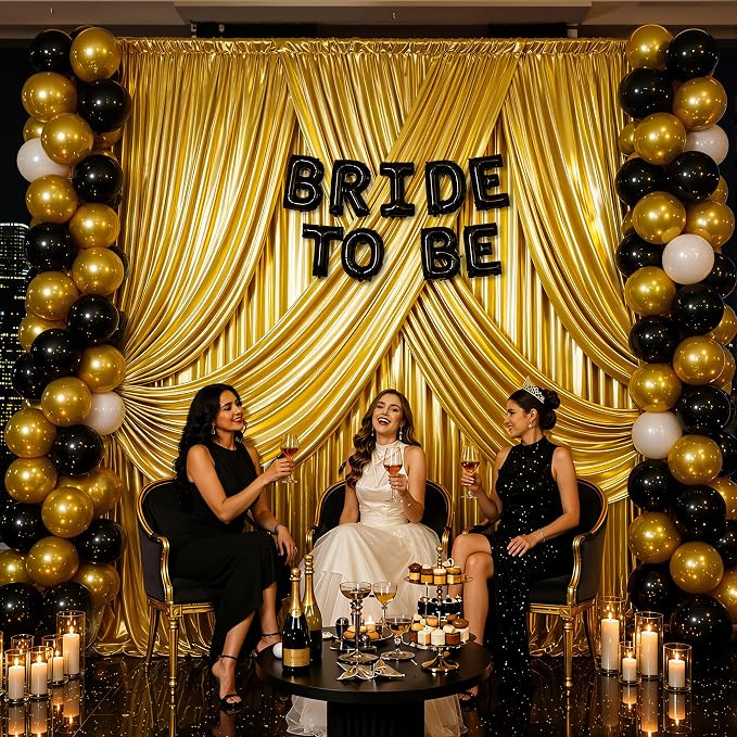 40x10ft Dark Gold Glitter Backdrop Curtain - Image 6