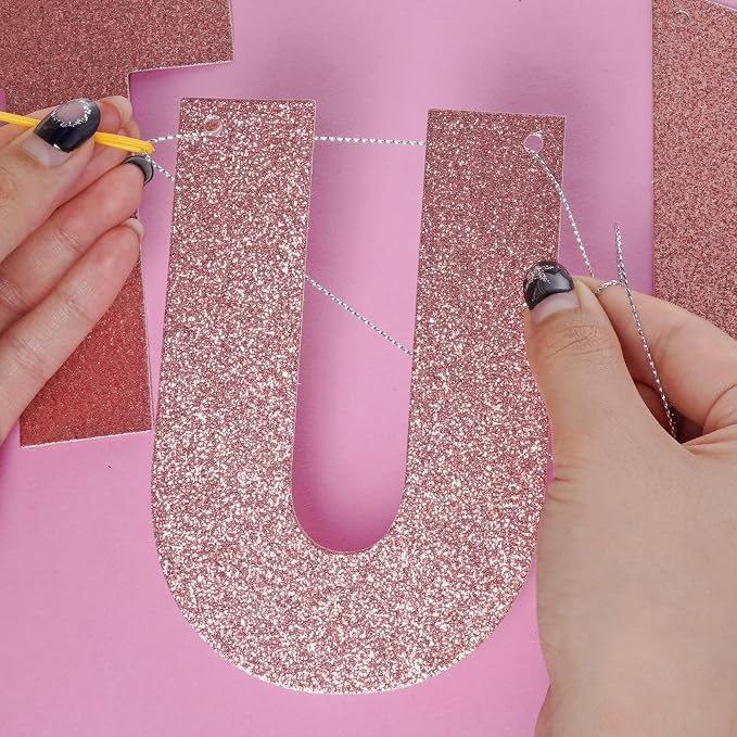 DIY Banner Kit with Letters Glitter Banner Letters Customizable Birthday - Image 3