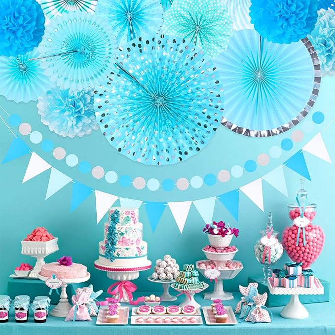 35PCS Party Decorations Paper Fan Hanging Set - Image 6