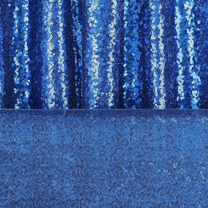 Royal Blue Sequin Backdrop Curtains 4 Pcs 2ftx8ft Glitter Shimmer Fabric | - Image 6