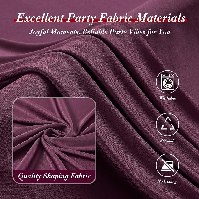 40 ft x 10 ft Wrinkle Free Maroon Backdrop Curtain - Image 4