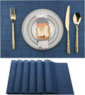 SLKQG Navy Blue Placemats Set of 6 by SLKQG