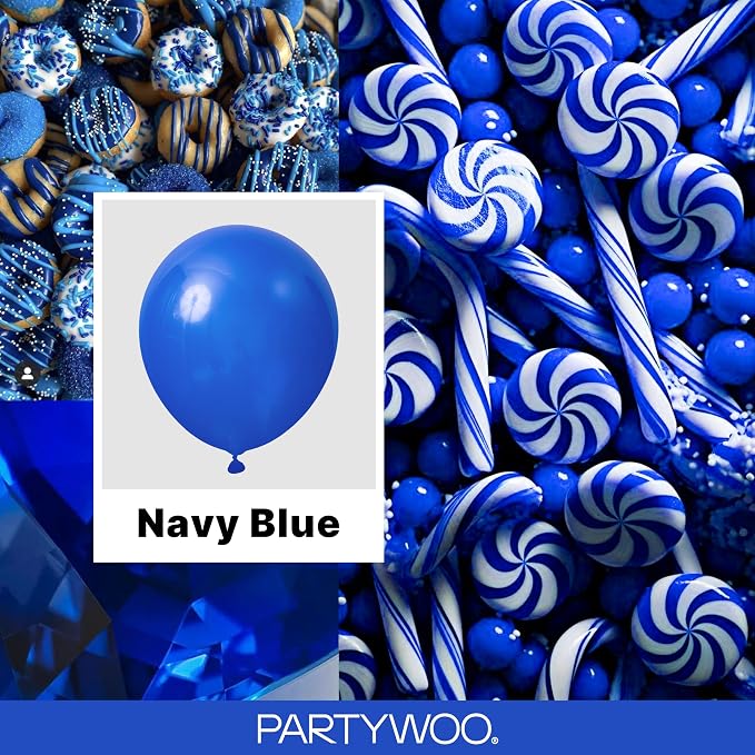 PartyWoo Royal Blue Balloons 155pcs Dark Blue Balloons Different Sizes | 18 12 - Image 2