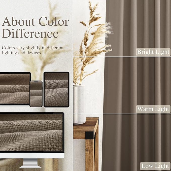 Dark Taupe Flax Linen Curtains 90 Inches Long - Image 4