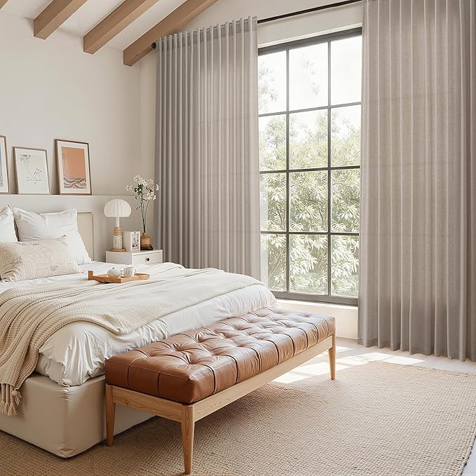 Ecru Linen Curtains 80 Inch Length - Image 5