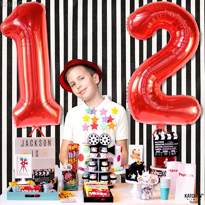 KatchOn Red Number 12 Balloon 40 Inch, 12th Birthday Balloon Decor | 12th - Image 7