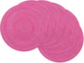 SHACOS Round Braided Placemats Set of 6 Cotton Polyester Woven Place Mats 15 by SHACOS
