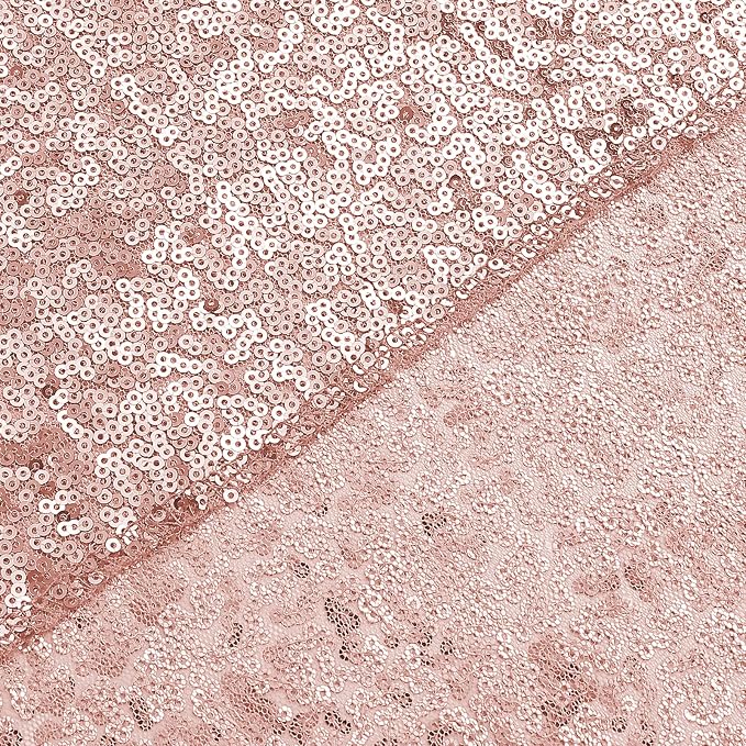 Sugargirl Rose Gold Sequin Backdrop Curtain 4 Panels 2FTx8FT Glitter Rose Gold - Image 9