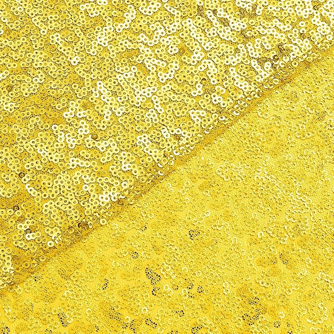 Sugargirl Golden Yellow Sequin Backdrop Curtain 6 Panels 2FTx8FT Glitter Golden - Image 9