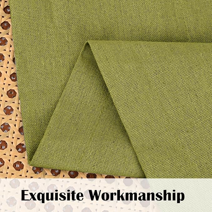 Farmhouse Valance Curtains, Boho Cotton Linen Kitchen Valance, Fresh Green - Image 4