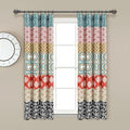 Lush Decor Bohemian Stripe Window Curtain Panels, Pair 52" W x 63" L Turquoise by LushDecor