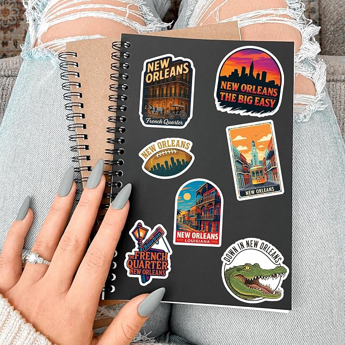 50 Pcs New Orleans Stickers Louisiana Travel Sticker America Themed Vinyl Decal - Image 6