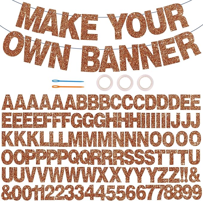 BEISHIDA Glitter Brown 116 PCS A-Z DIY Letter Custom Banner Party Decor | 111 by Beishida