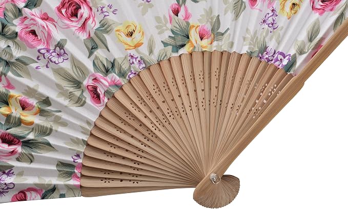 Hand Fan with Beautiful Fabric Printed - Image 4
