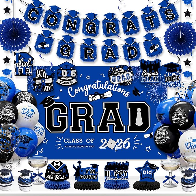 Party Spot！2026 Graduation Party Decorations-Class of 2026 Backdrop, Congrats by PartySpot%EF%BC%81