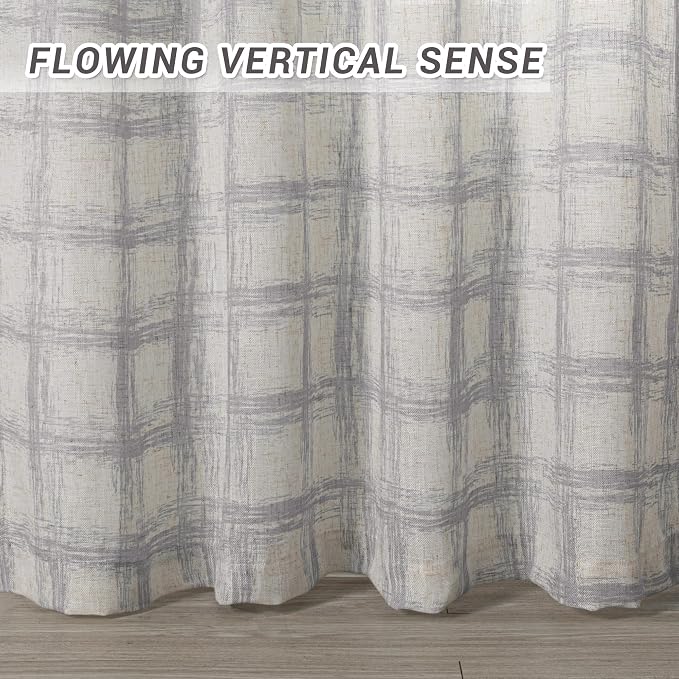 MYSKY HOME Linen Semi Sheer Curtains 63 Inch Length - Image 6