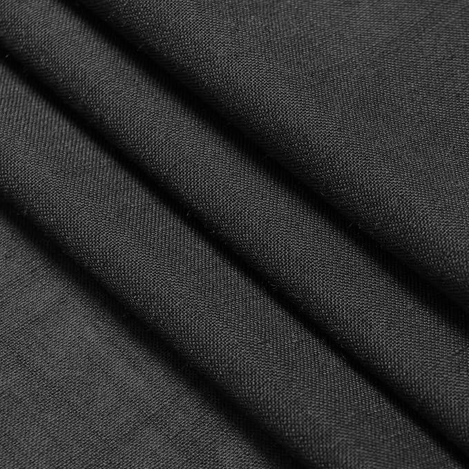 Black Kitchen Curtains 36 Inch Length Set 2 Panel Back Tab Pocket Semi Sheer - Image 6