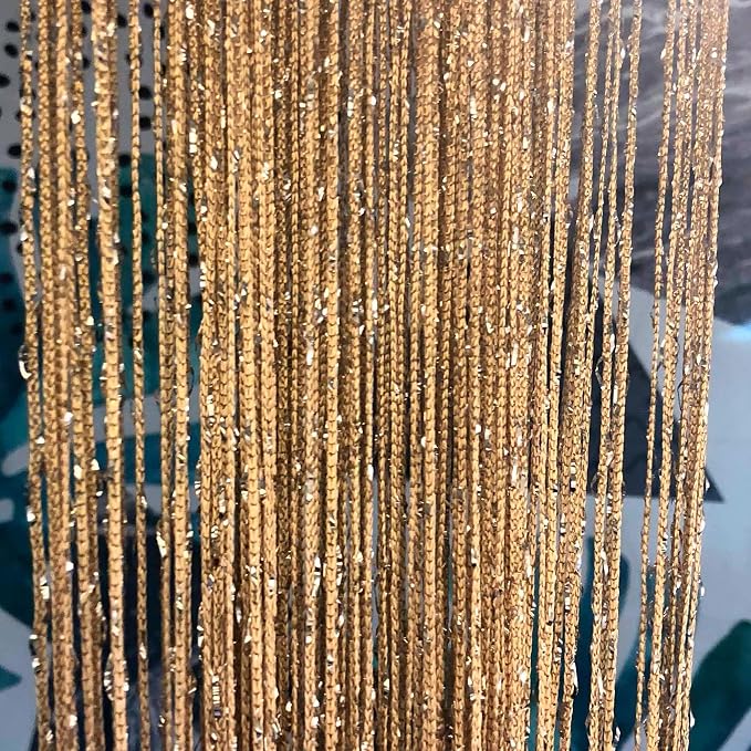 Hysenm 2 Pack 39 x 79 Inch String Curtains Door, Hippie Room Decor Beaded - Image 2