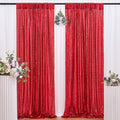 Red Sequin Backdrop Curtains Party Photo Glitter Drapes 2 Pcs 2FTx8FT | by B-COOL