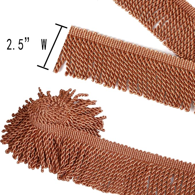 BEL AVENIR Bullion Fringe Trim Curtain Fringes 10 Yard x 2.5 Inches Sewing | - Image 3