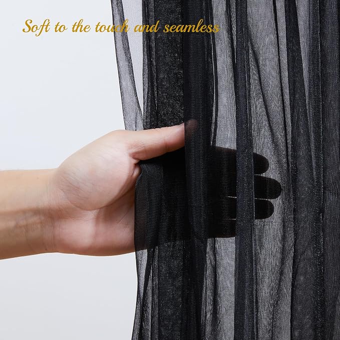 10x10ft Black Tulle Backdrop Curtain - Image 6