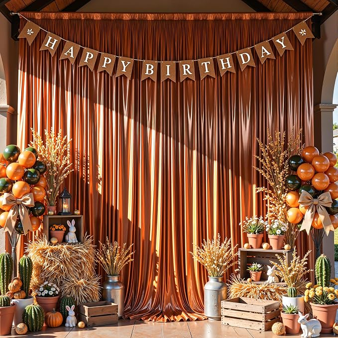 40x10ft Terracotta Glitter Backdrop Curtain - Image 8