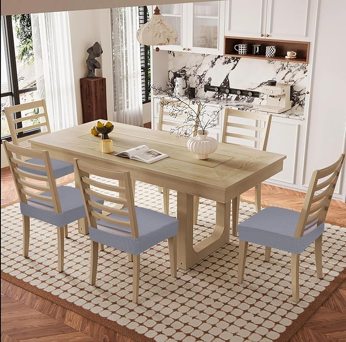 Smiry Waterproof Seat Covers for Dining Room Chairs, No Rear Covers | Stretch - Image 8