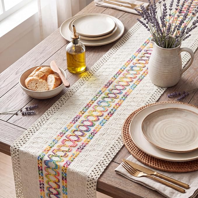 Artoid Mode Colorful Farmhouse Rustic Table Runner 12x60 Inch | Holiday Hollow - Image 3