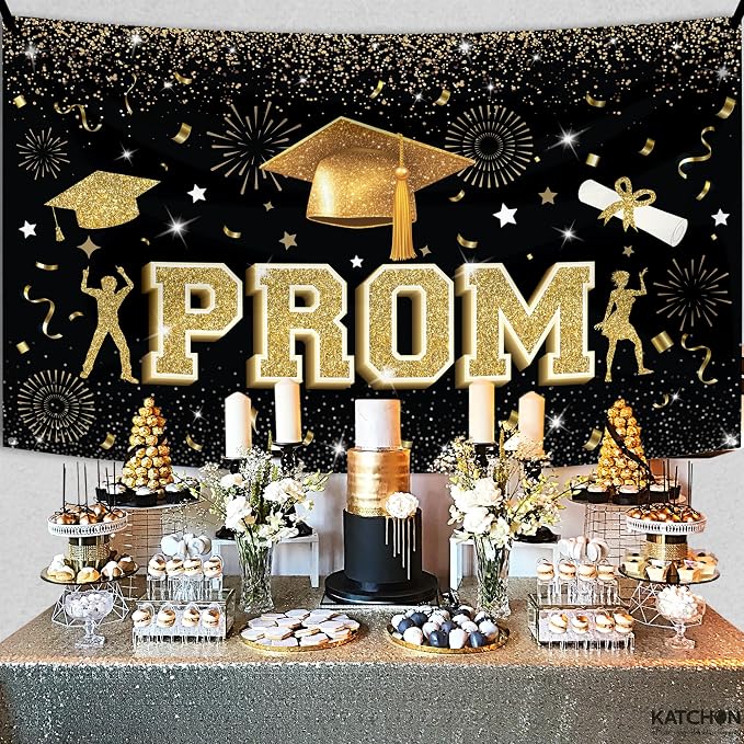 KatchOn Grad Party Prom Decorations 2026 Graduation Party Decorations | Black - Image 6