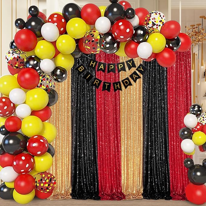 Black Sequin Backdrop Curtains-1 Panel 5FTx8FT Black Backdrop - Image 5
