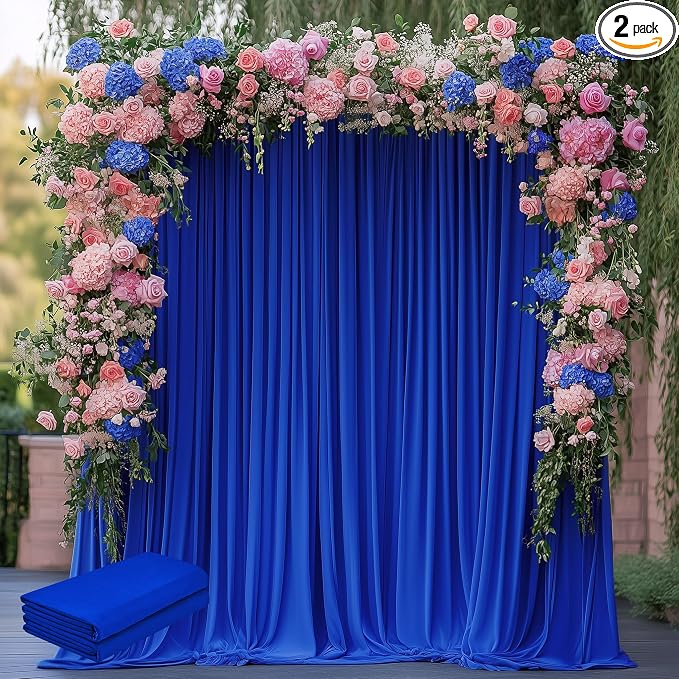 Royal Blue Backdrop Curtain Drapes by Wokceer