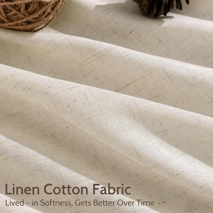 Linen Curtains for Living Room 120 Inches Long Modern Farmhouse Decor Light - Image 4