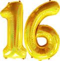Jonhamwelbor 40 Inch Laser Gold 16 Balloon Numbers Foil Mylar Giant Balloon by Jonhamwelbor