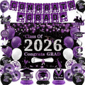 DARUNAXY Black Purple Graduation Party Decorations, 2026 Congrats Grad by DARUNAXY