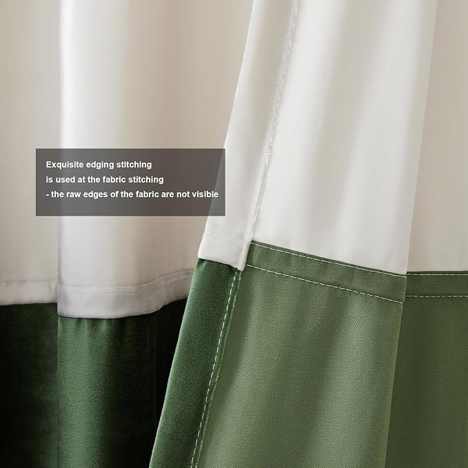 BULBUL Luxury Ivory Green Curtains 108 inches - Image 3