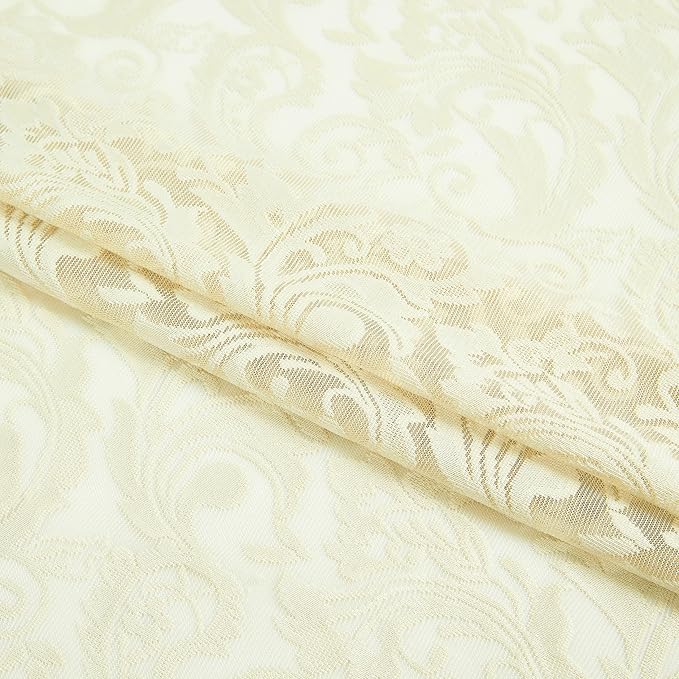 Bujasso Lace Sheer Curtains Ivory Grommet Top 2 Panels 54" Wx84 L | Vintage - Image 3