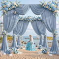 10 ft x 10 ft Wrinkle Free Dusty Blue Backdrop Curtain by Outpain