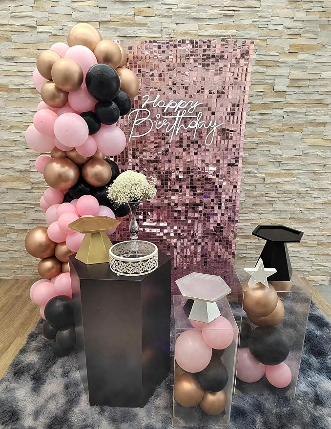 Pink Shimmer Wall Backdrop 12 Panels Cover 4 x 3 Ft, Photo Backdrops - Image 5