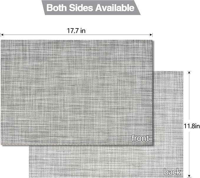 SLKQG Gray Placemats Set of 8 - Image 5