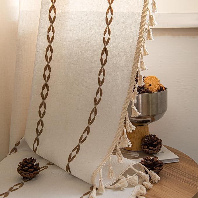 Sutuo Home Boho Curtains for Bedroom Living Room 96 Inches Long, Bohemian Drape - Image 5
