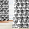 KGORGE Blackout Curtains Geometric Bird Pattern 52" x 120" Black 2 Panels | by KGORGE