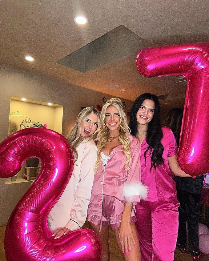 Hot Pink Number 7 Balloon 40 Inch, 7th Birthday Decorations Men Women | Foil - Image 8