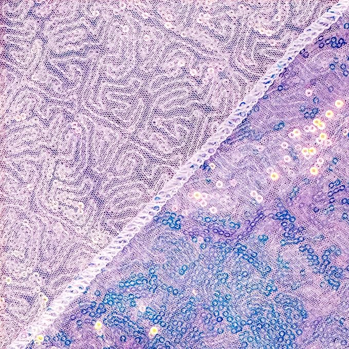 Sugargirl Mermaid Lavender Sequin Backdrop Curtain 6 Panels 2FTx8FT Glitter - Image 6