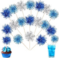 30 PCS Foil Firework Cupcake Toppers Sparkle Tinsel Cupcakae Picks Foil by ZHUOWEISM