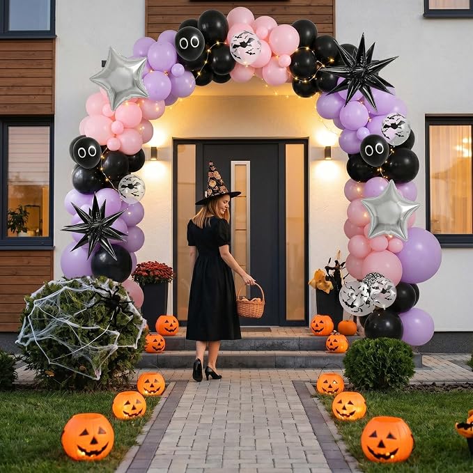 Halloween Balloon Arch Garland Kit, Spooky Party Decorations Background Supplies - Image 6