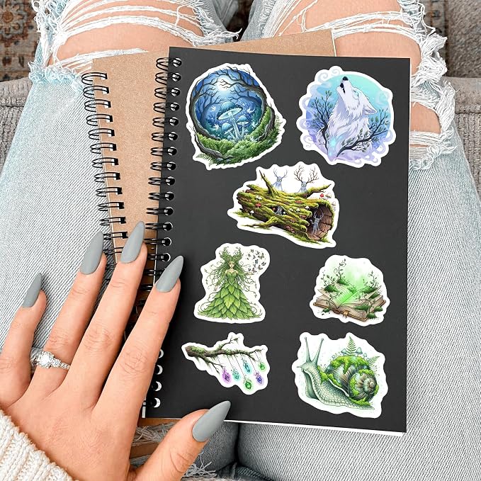 50 Pcs Forest Witch Stickers Magic Nature Vinyl Decal Green Aesthetic Sticker - Image 6