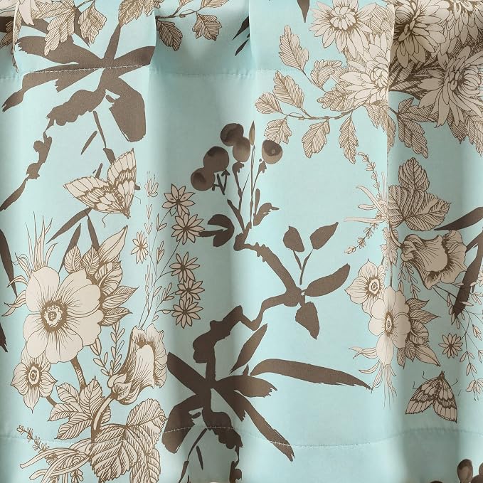 Lush Decor Botanical Garden Curtains Floral Bird Print Light Filtering Window - Image 3