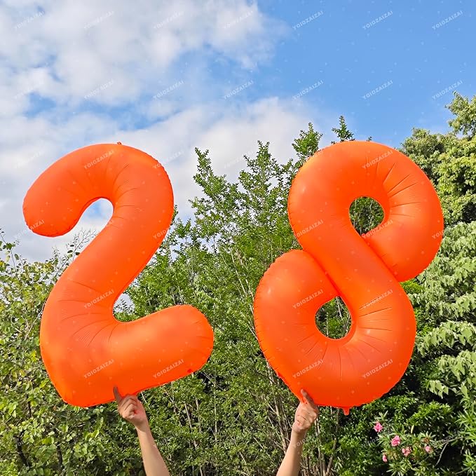 Orange Birthday Number 76 Balloon 40IN Fluorescent Orange 67 Balloon | - Image 5