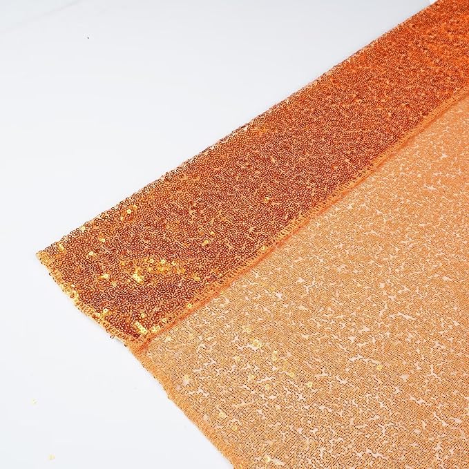 Eternal Beauty Orange Sequin Backdrop Curtains, 2 Panels 2x8FT | 3mm Sparkle - Image 5